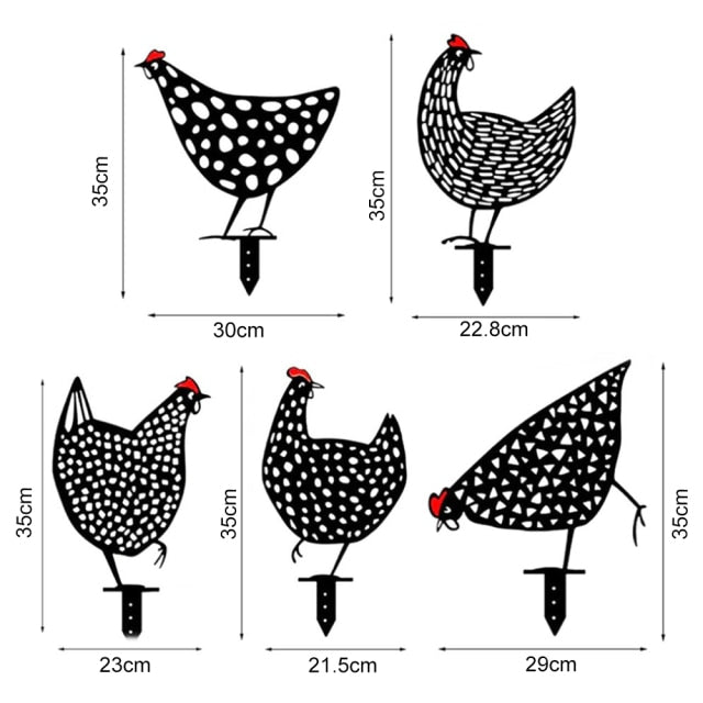 Metal Art - Chickens 35cm