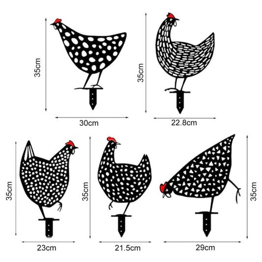 Metal Art - Chickens 35cm